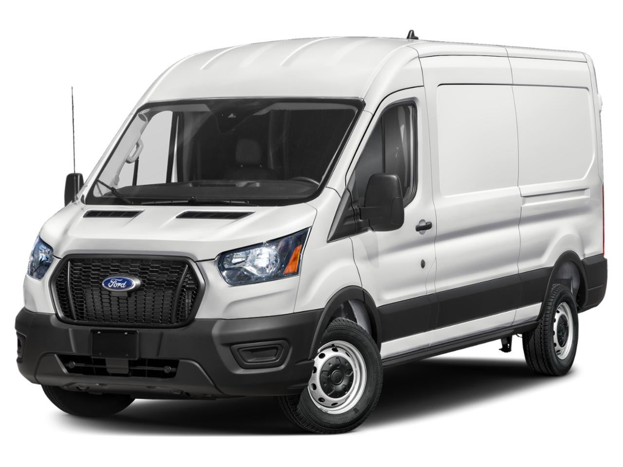 2025 Ford Transit Cargo Van T-350 148" Med Rf 9950 GVWR RWD in Oxford White — front three-quarter view